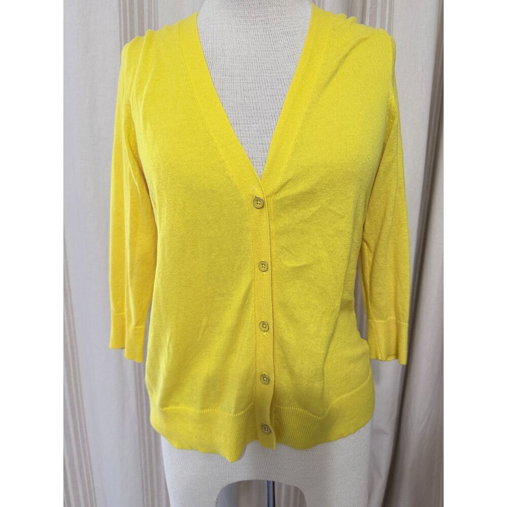 Gap 100% Cotton Yellow Cardigan Sweater Women’s Medium
